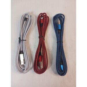 Apple MFi Certified iPhone Lightning Cable 6ft 3Pk  Fast Charging Nylon Braided